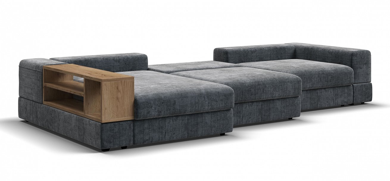 Угловой диван-кровать Босс Модуль ХЛ Шенилл Глосс карбон