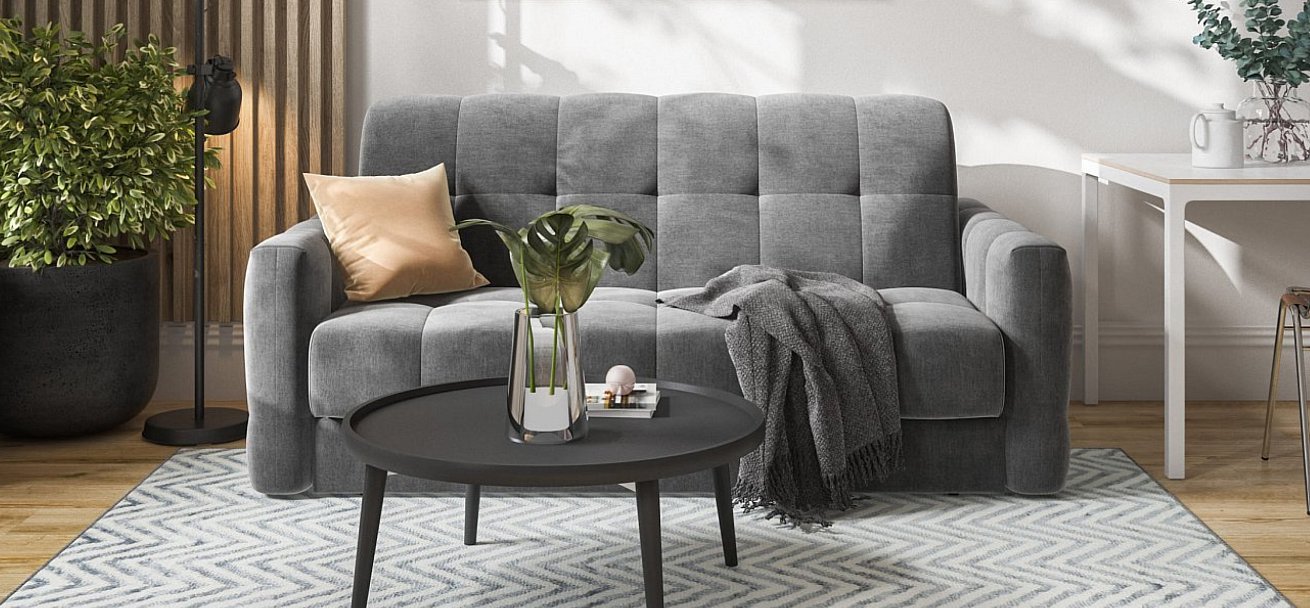 Диван Босс Слип 160 велюр Монолит серый