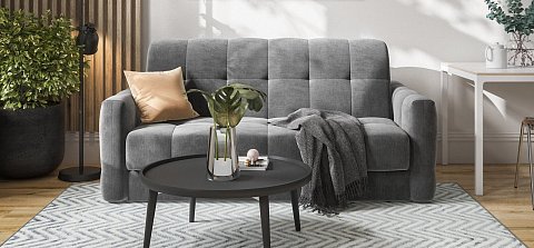 Диван Босс Слип 160 велюр Монолит серый 2