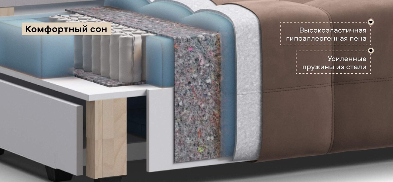 Диван Денди Мини велюр Монолит мокко