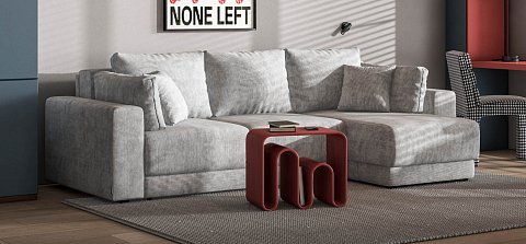 Угловой диван Босс Прайм ХЛ Вельвет Корд серый 2