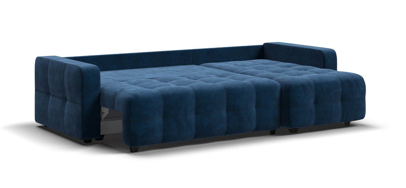 Угловой диван Денди велюр Монолит синий