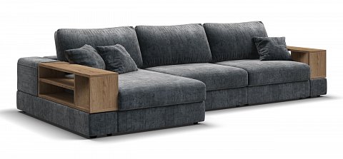 Угловой диван-кровать Босс Модуль ХЛ Шенилл Глосс карбон 1