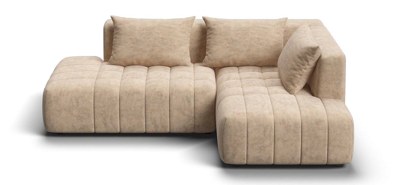 Угловой диван правый Босс Твин велюр Роял шампань