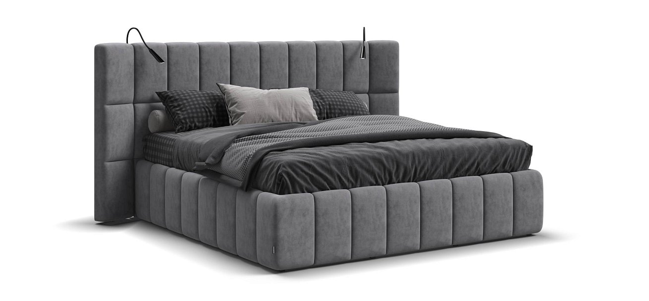 Босс ХО Кровать 180*200 велюр Роял агат