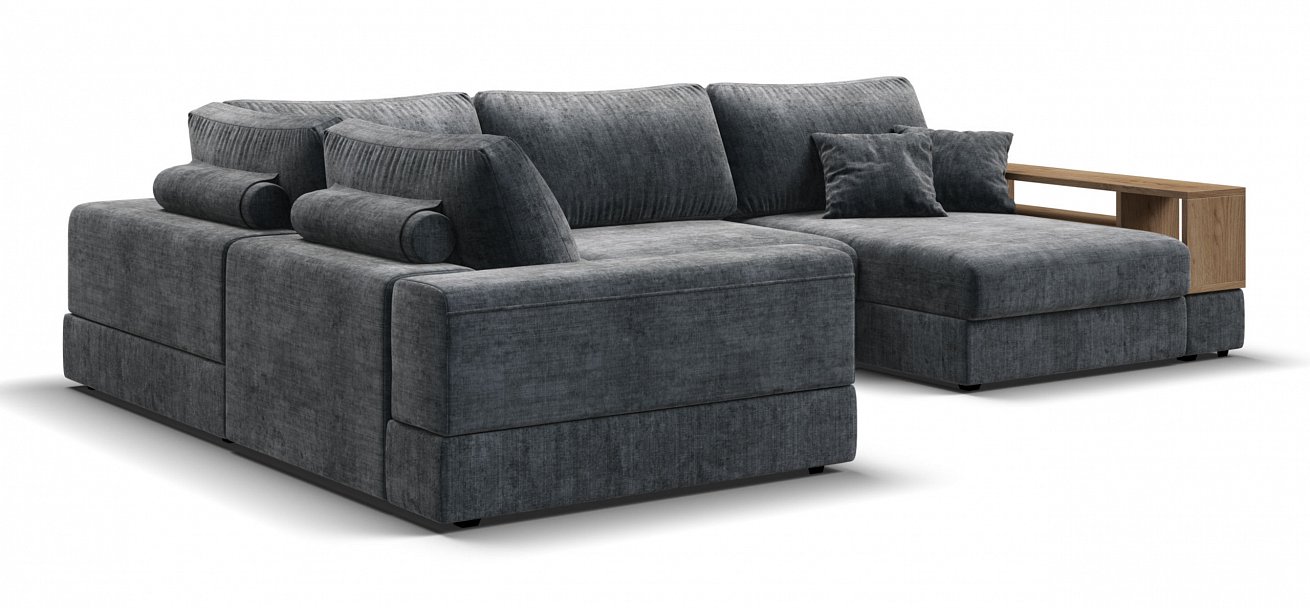 П-образный диван-кровать Босс Модуль Шенилл Глосс карбон