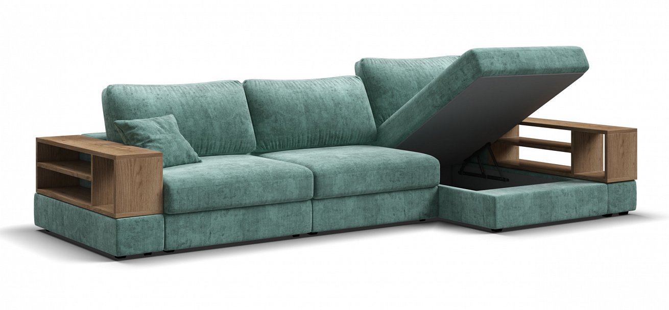 Угловой диван-кровать Босс Модуль ХЛ Шенилл Глосс минт