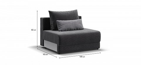 Ричмонд Модуль спальное место Вельвет Корд графит 1