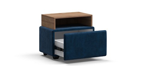 Тумба Босс велюр Монолит синий, Орех селект 3