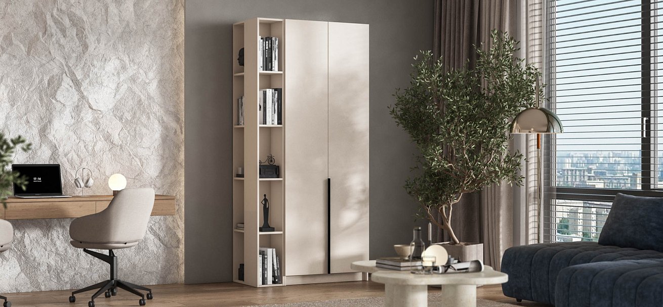 Босс Стандарт 80*220 шкаф распашной 2Д 01 Кашемир