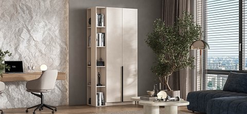 Босс Стандарт 80*220 шкаф распашной 2Д + ящики 01 Кашемир 2