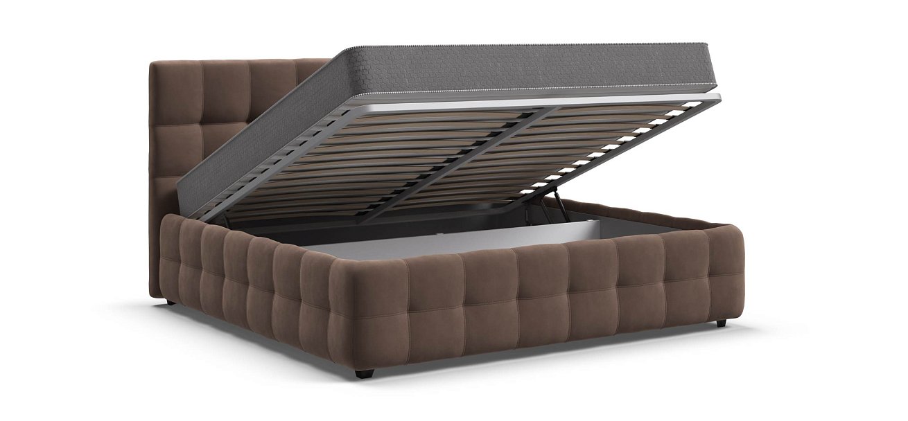 Босс Кровать+ПМ 180*200 велюр Монолит мокко