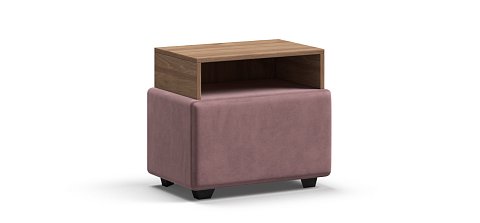 Тумба Босс велюр Монолит розовый, Орех селект 1