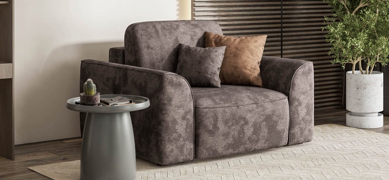 Кинг Модуль спальное место велюр Алькантара серый