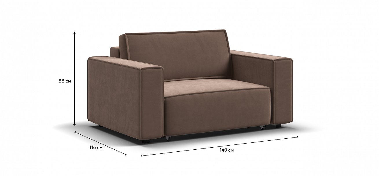 Кресло Босс Софт Модуль велюр Монолит мокко