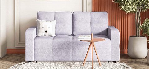 Диван Денди двухместный Рогожка Мальмо платина 2