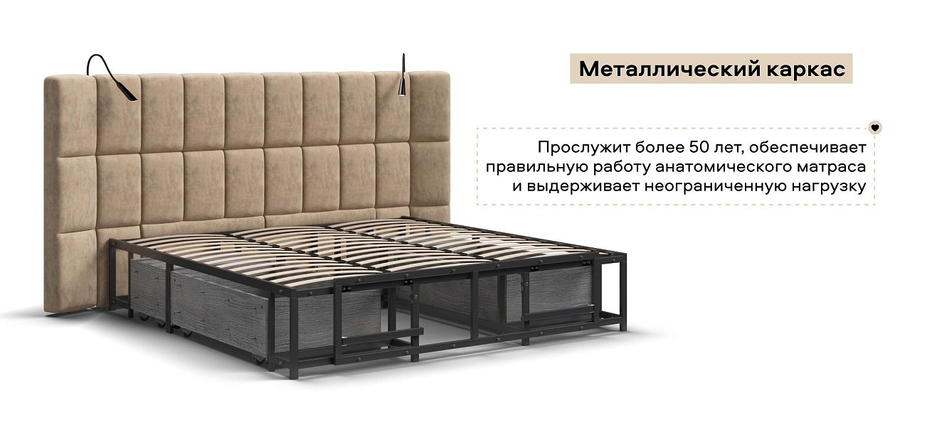 Босс ХО Кровать 180*200 Велюр Роял шампань