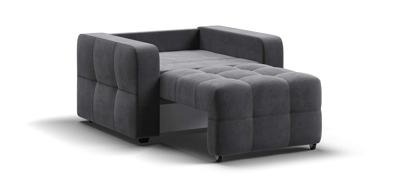 Денди кресло-кровать велюр Монолит серый