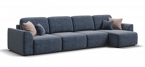 Угловой диван Кинг Модуль Макс велюр Роял синий 1