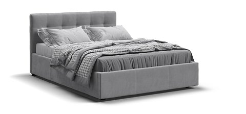 Белла Кровать + ПМ 140*200 велюр Монолит сталь 1