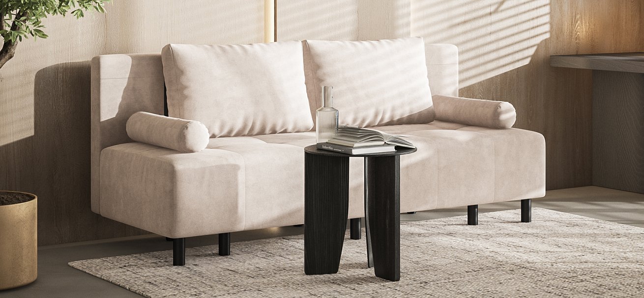 Диван Бостон Мини велюр Монолит латте