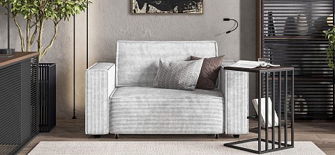 Кресло Босс Софт Модуль Вельвет Корд серый 2