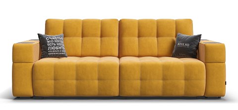 Диван Босс ХО велюр Монолит желтый / Камень 1