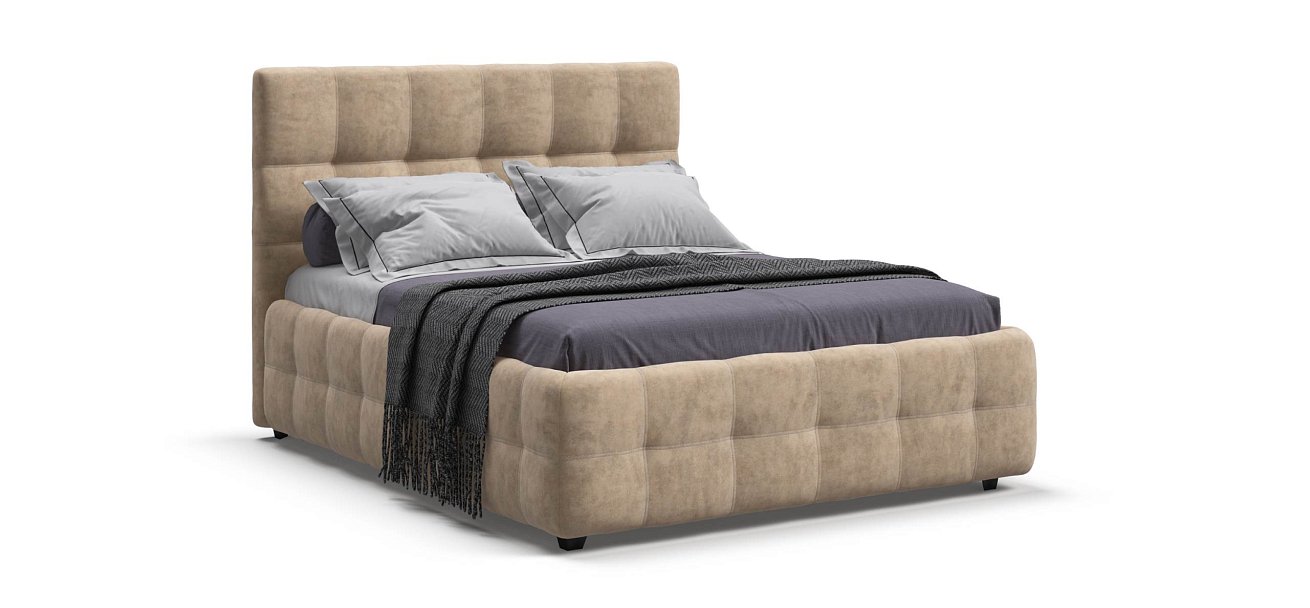 Босс Кровать+ПМ 140*200 велюр Роял шампань