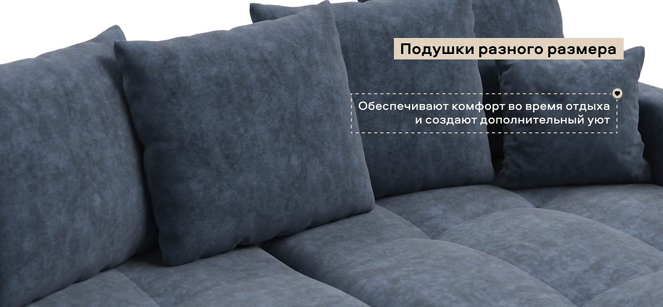 Угловой диван Босс Тренд велюр Роял синий