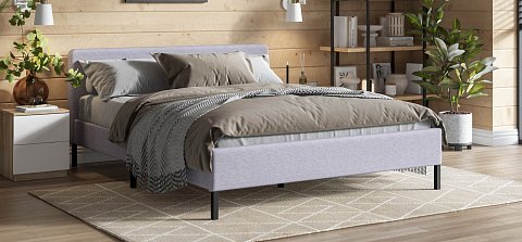 Уна Кровать 160*200Рогожка Мальмо платина, Чёрный 2