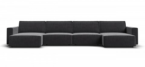 П-образный диван Босс Софт Модуль Вельвет Корд графит 2