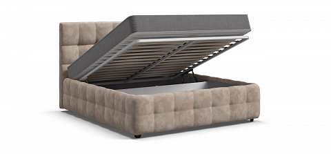 Босс Кровать+ПМ 160*200 велюр Алькантара пепел 3