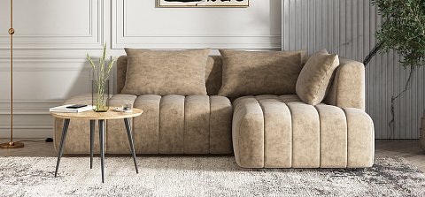 Угловой диван правый Босс Твин велюр Роял тауп 2