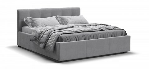 Белла Кровать+ПМ 160*200 велюр Монолит сталь
