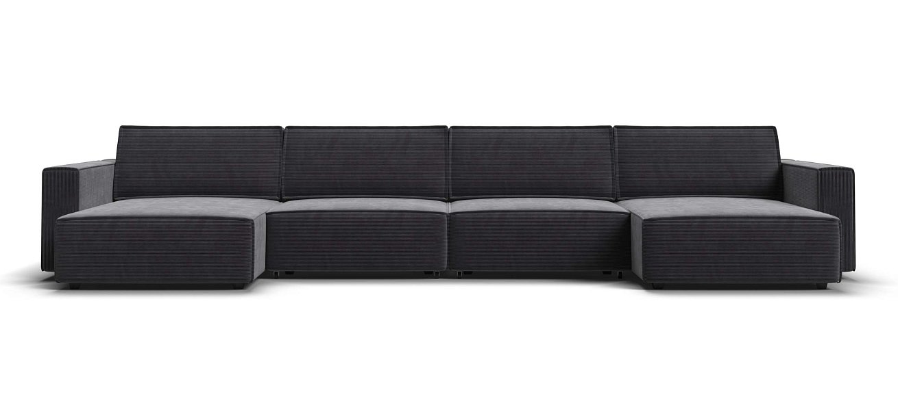 П-образный диван Босс Софт Модуль Вельвет Корд графит