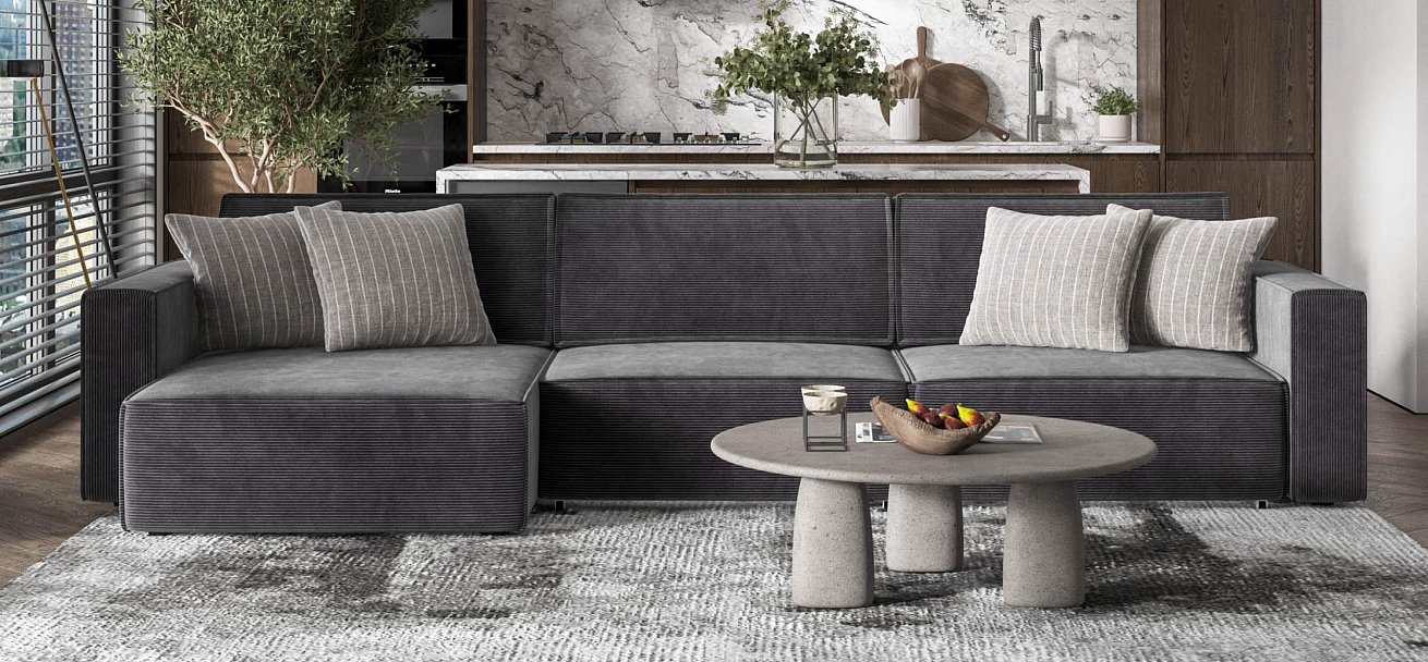 Босс Софт Модуль оттоманка Вельвет Корд графит