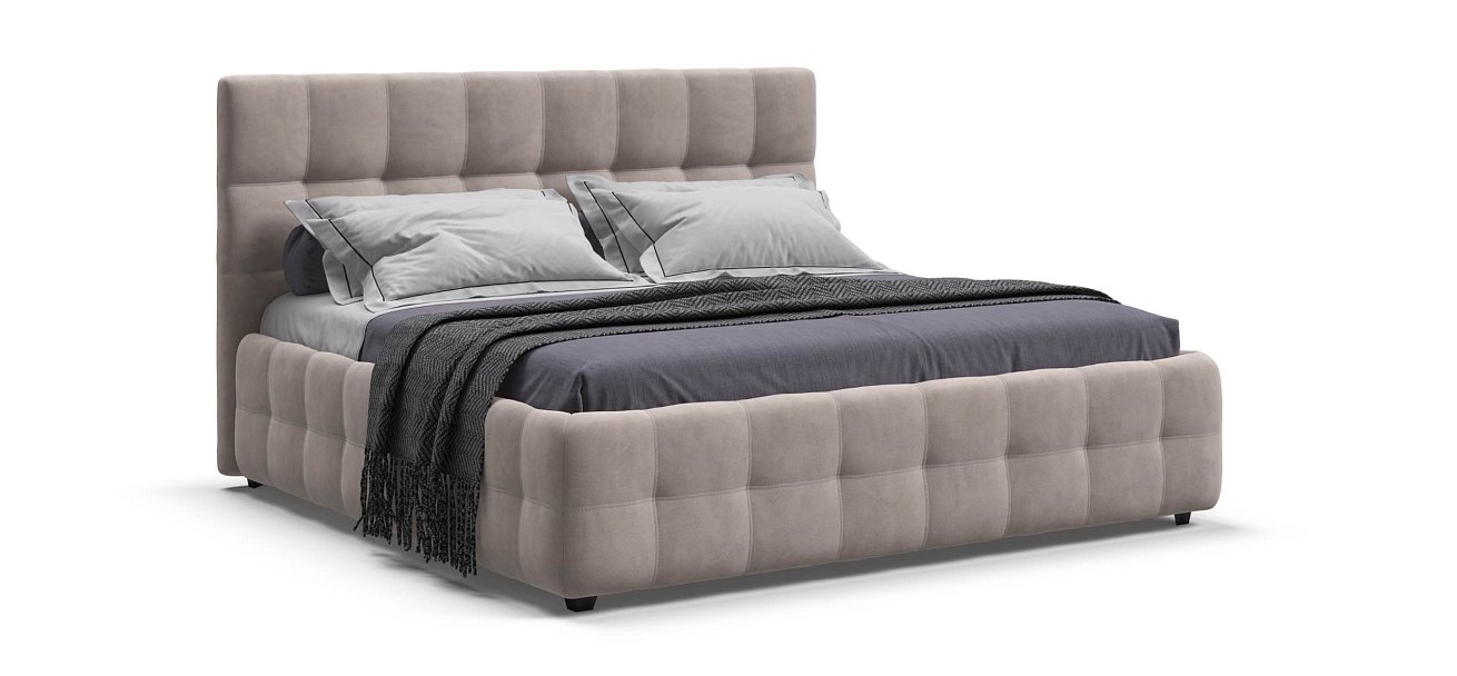 Босс Кровать+ПМ 180*200 велюр Монолит латте