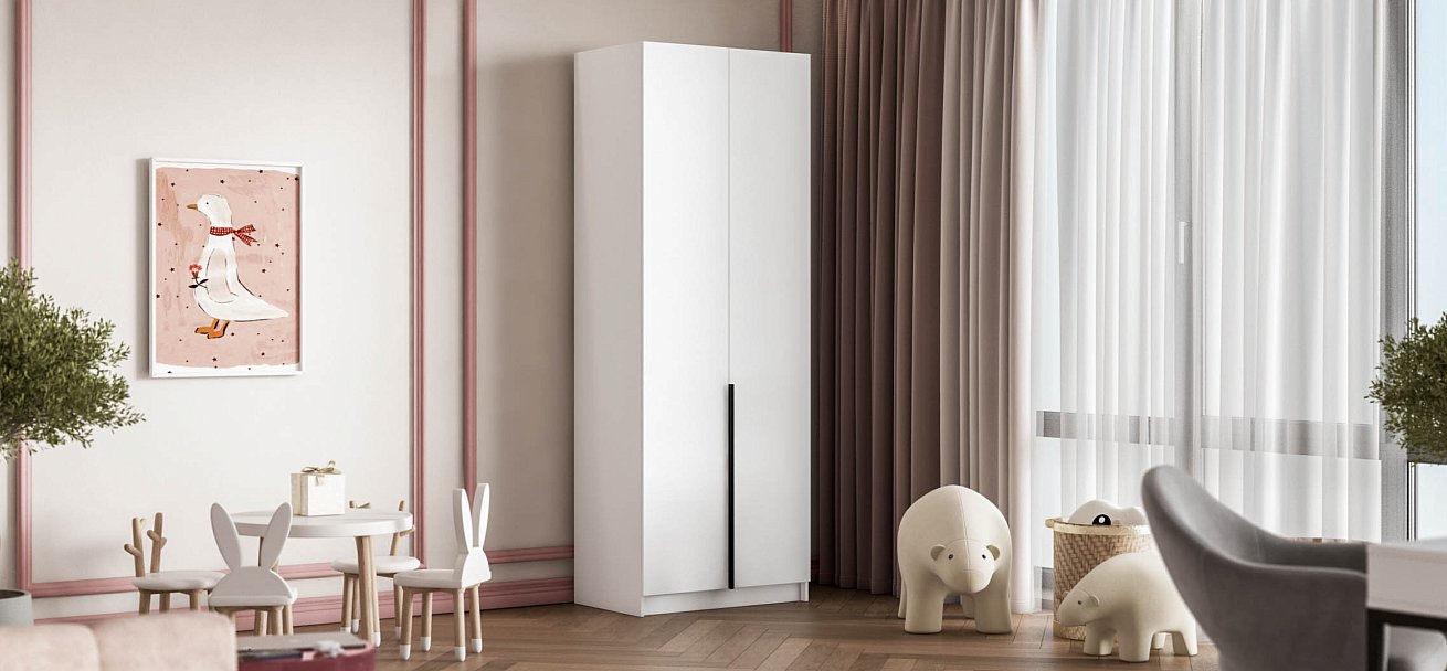 Босс Стандарт 80*220 шкаф распашной 2Д 01 Белый