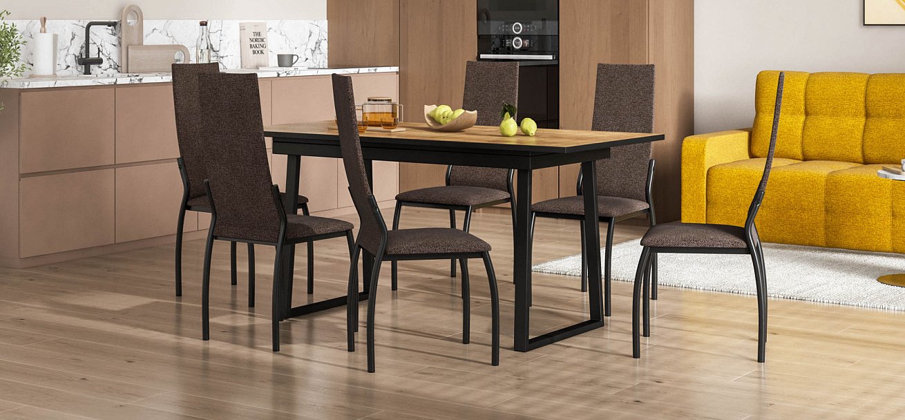 Стул АСТИ NEW 2 шт. рогожка Malmo шоколад К., черный