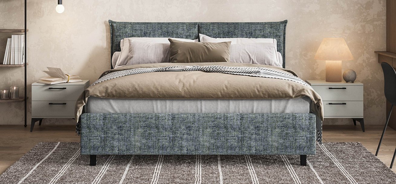 Лео Кровать 160*200 Шенилл Смарт серый