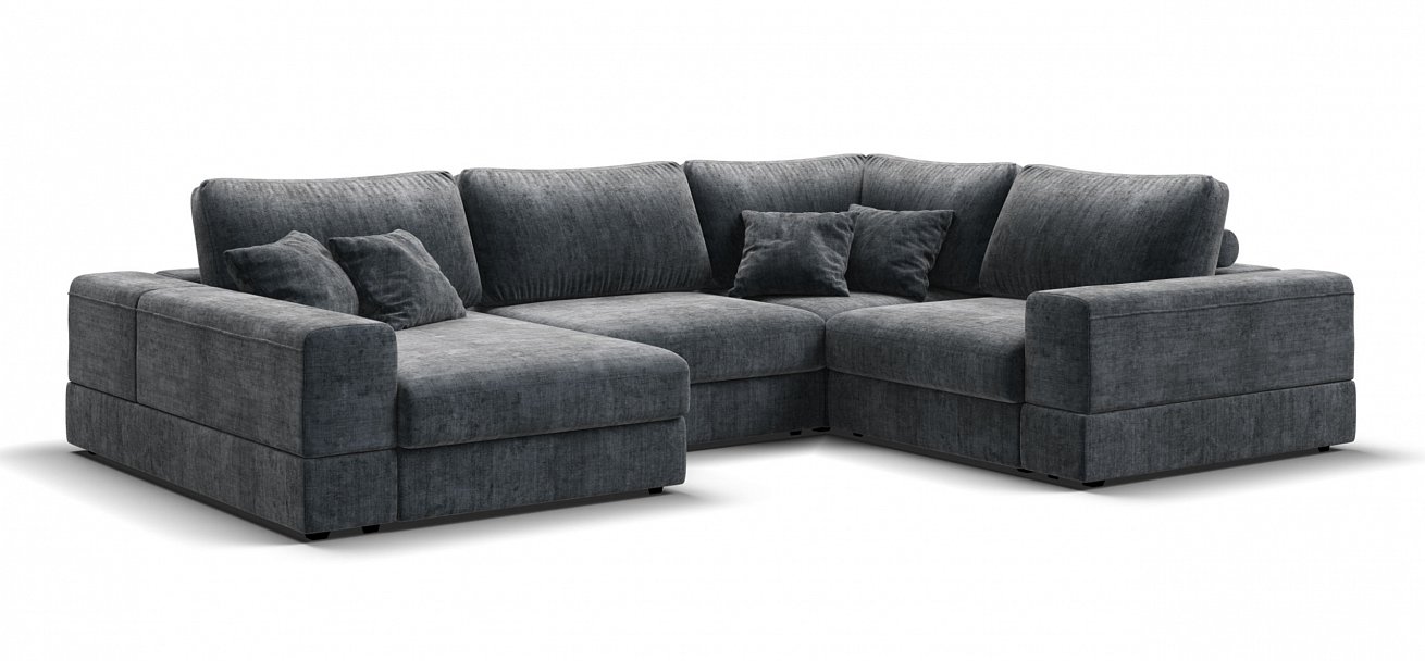 П-образный диван-кровать Босс Модуль Шенилл Глосс карбон