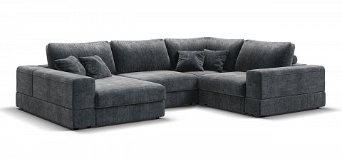 П-образный диван-кровать Босс Модуль Шенилл Глосс карбон 1