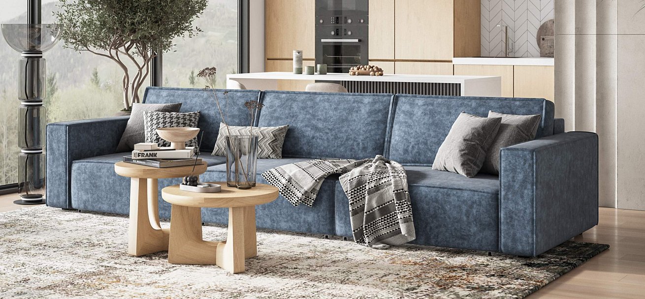 Диван Босс Софт Модуль Макс велюр Роял синий