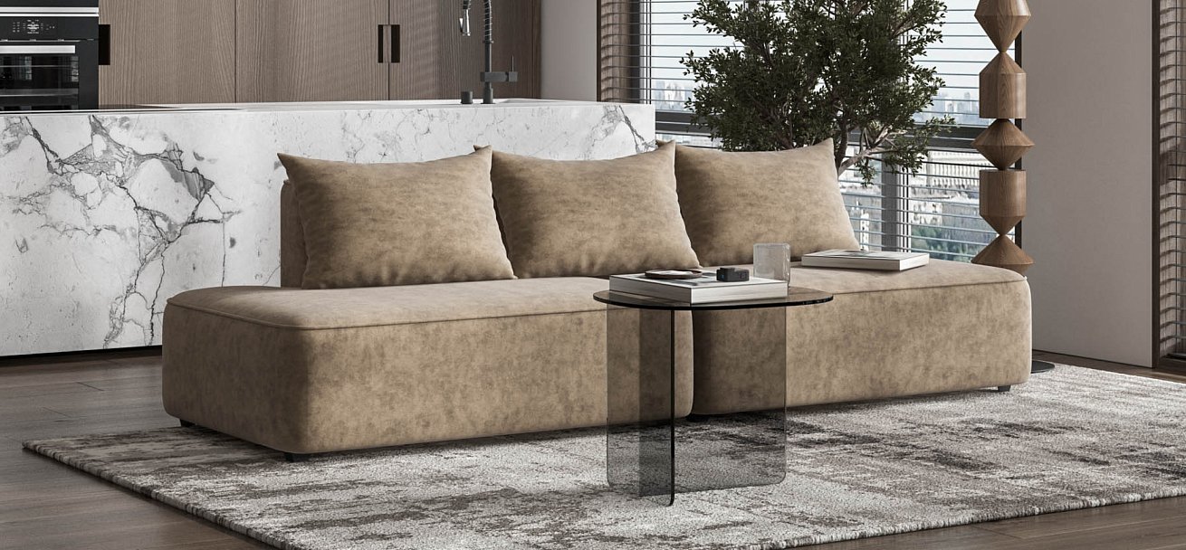 Диван Кинг Твин велюр Роял тауп