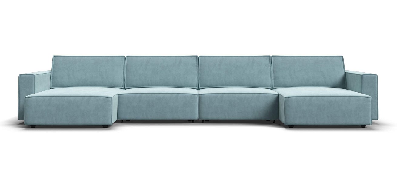 П-образный диван Босс Софт Модуль велюр Монолит аква