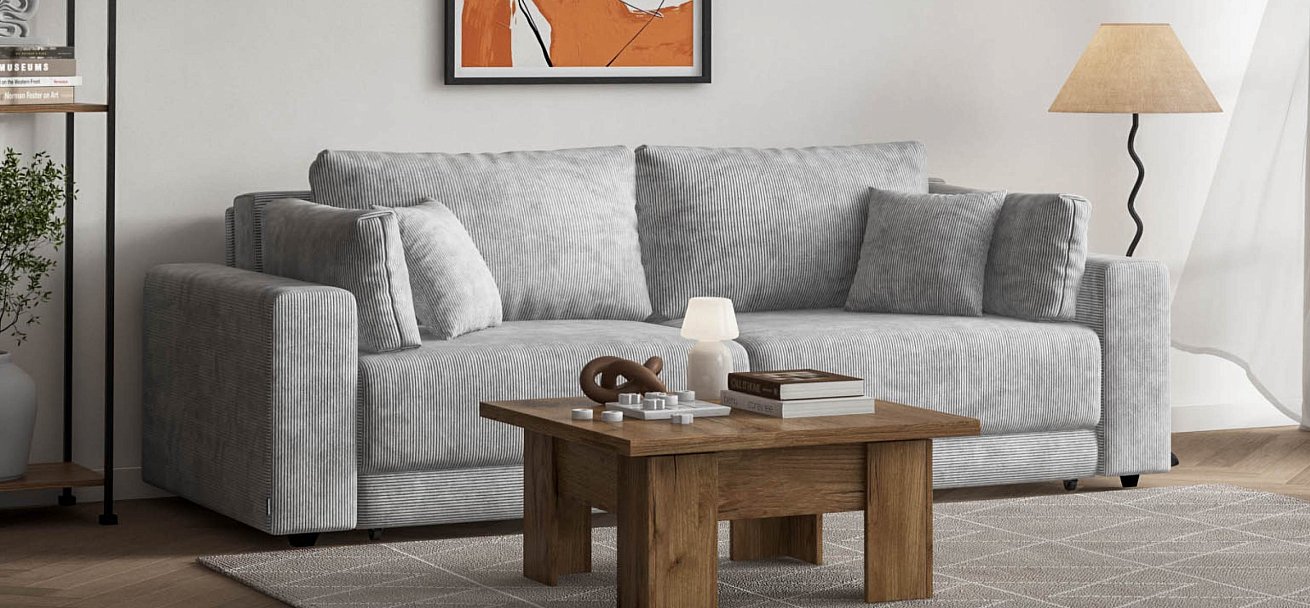 Диван Босс Прайм Вельвет Корд серый