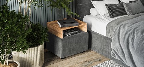 Тумба Босс велюр Монолит серый, Орех селект 2