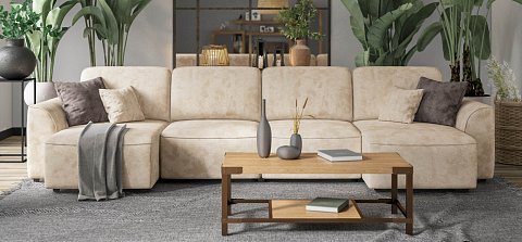 Угловой диван Кинг Модуль Макс велюр Алькантара пепел 2