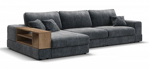 Угловой диван-кровать Босс Модуль ХЛ Шенилл Глосс карбон 1