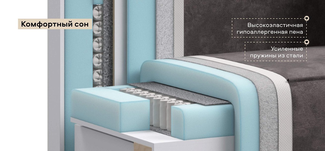 Угловой диван Норд велюр Алькантара серый